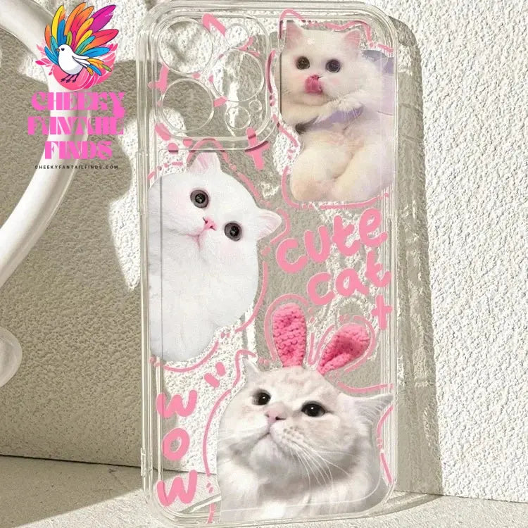 Doodle Angry Cat Case for Iphone 13 16 Pro Max 11 12 14 15 Pro Max 7 8 Plus 13 Mini XS XR SE 2022 13Pro Back Cover Clear Fundas Cheeky Fantail Finds