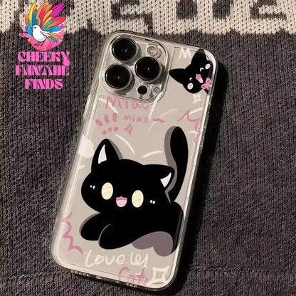 Doodle Angry Cat Case for Iphone 13 16 Pro Max 11 12 14 15 Pro Max 7 8 Plus 13 Mini XS XR SE 2022 13Pro Back Cover Clear Fundas Cheeky Fantail Finds