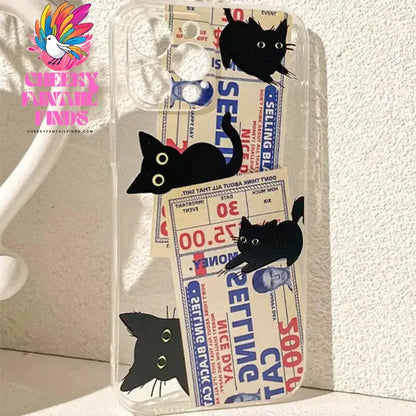 Doodle Angry Cat Case for Iphone 13 16 Pro Max 11 12 14 15 Pro Max 7 8 Plus 13 Mini XS XR SE 2022 13Pro Back Cover Clear Fundas Cheeky Fantail Finds