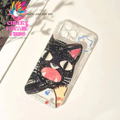 Doodle Angry Cat Case for Iphone 13 16 Pro Max 11 12 14 15 Pro Max 7 8 Plus 13 Mini XS XR SE 2022 13Pro Back Cover Clear Fundas Cheeky Fantail Finds