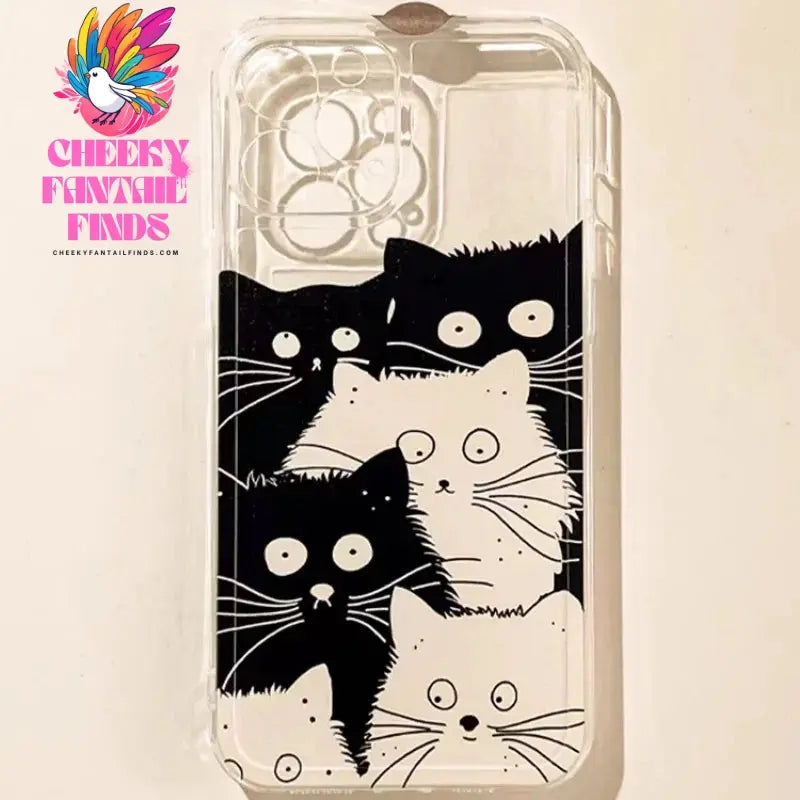 Doodle Angry Cat Case for Iphone 13 16 Pro Max 11 12 14 15 Pro Max 7 8 Plus 13 Mini XS XR SE 2022 13Pro Back Cover Clear Fundas Cheeky Fantail Finds