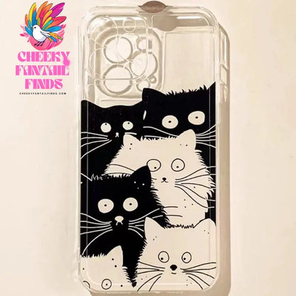 Doodle Angry Cat Case for Iphone 13 16 Pro Max 11 12 14 15 Pro Max 7 8 Plus 13 Mini XS XR SE 2022 13Pro Back Cover Clear Fundas Cheeky Fantail Finds