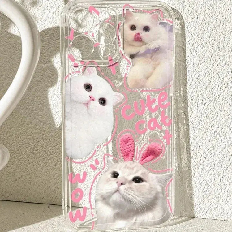 Doodle Angry Cat Case for Iphone 13 16 Pro Max 11 12 14 15 Pro Max 7 8 Plus 13 Mini XS XR SE 2022 13Pro Back Cover Clear Fundas Cheeky Fantail Finds