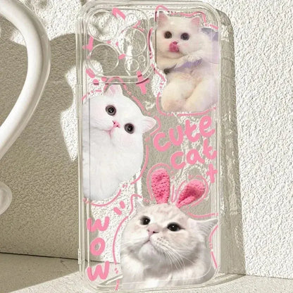 Doodle Angry Cat Case for Iphone 13 16 Pro Max 11 12 14 15 Pro Max 7 8 Plus 13 Mini XS XR SE 2022 13Pro Back Cover Clear Fundas Cheeky Fantail Finds