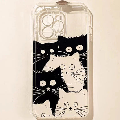 Doodle Angry Cat Case for Iphone 13 16 Pro Max 11 12 14 15 Pro Max 7 8 Plus 13 Mini XS XR SE 2022 13Pro Back Cover Clear Fundas Cheeky Fantail Finds