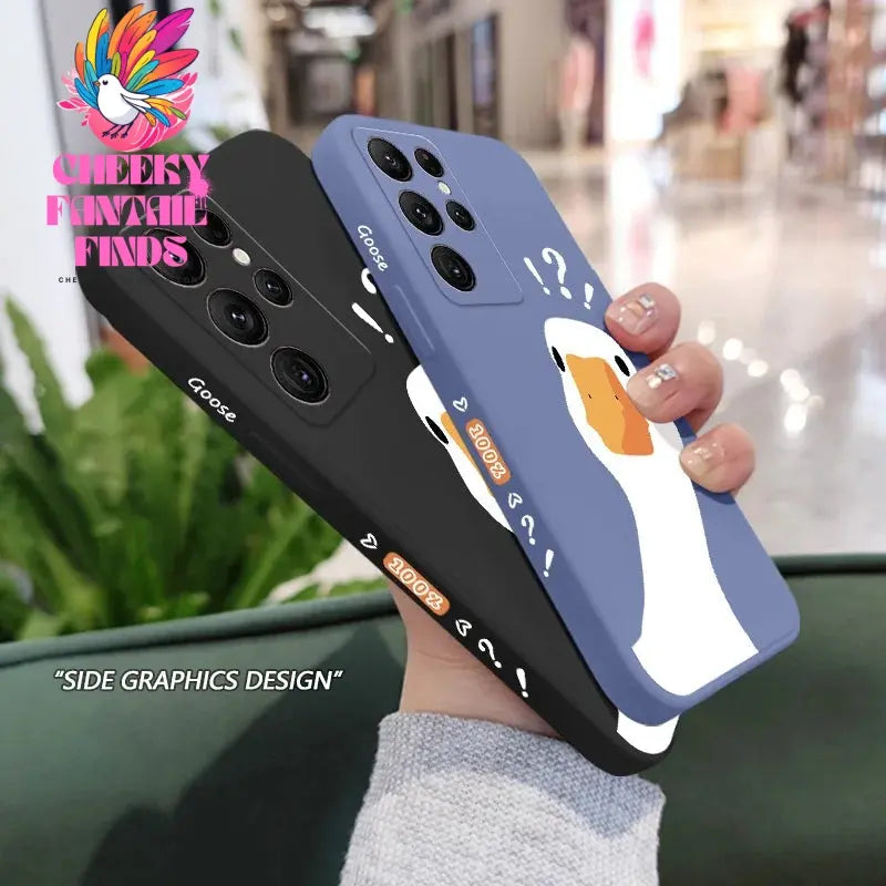 Doubtful Duck Phone Case For Samsung Galaxy S24 S23 S22 S21 S20 Ultra Plus FE S10 S9 S10E Note 20 ultra 10 9 Plus Cover Cheeky Fantail Finds
