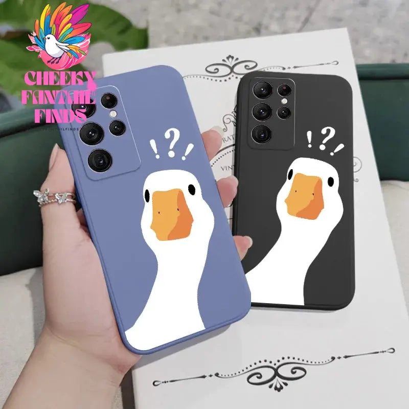 Doubtful Duck Phone Case For Samsung Galaxy S24 S23 S22 S21 S20 Ultra Plus FE S10 S9 S10E Note 20 ultra 10 9 Plus Cover Cheeky Fantail Finds