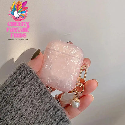 Dreamy Pearl Shell Soft Case with Keychain For AirPods 4 Airpods 3 2 1 pro 2 Wireless Earphone Accessories Headphone Box Cover Cheeky Fantail Finds