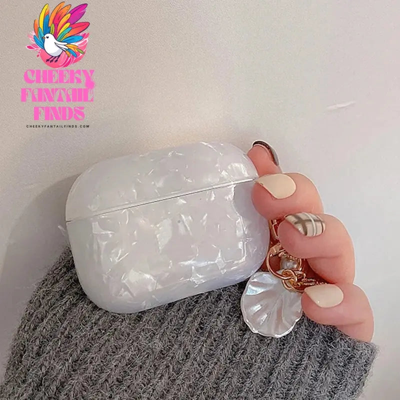 Dreamy Pearl Shell Soft Case with Keychain For AirPods 4 Airpods 3 2 1 pro 2 Wireless Earphone Accessories Headphone Box Cover Cheeky Fantail Finds