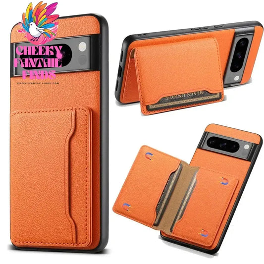 EUCAGR Luxury Multifunctional Leather Magnetic Wallet Phone Case for Google Pixel 9 8 7 6 Pro 8A 7A 6A Card Slot Holder Cover Cheeky Fantail Finds