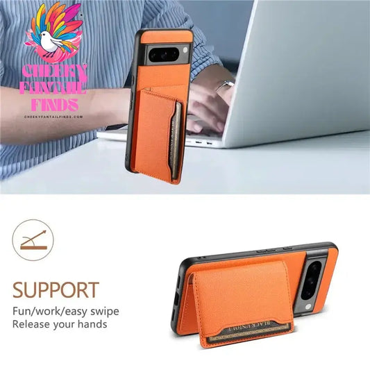 EUCAGR Luxury Multifunctional Leather Magnetic Wallet Phone Case for Google Pixel 9 8 7 6 Pro 8A 7A 6A Card Slot Holder Cover Cheeky Fantail Finds