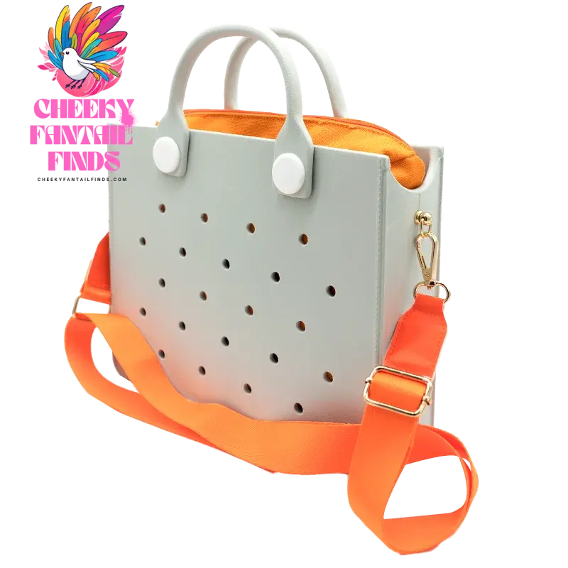 EVA Leather Solid Color Tote Bag Travel Work Waterproof Beach Bag Women Fashion Shoulder Bag Punched Outdoor Handbag Fit Charms - Cheeky Fantail Finds