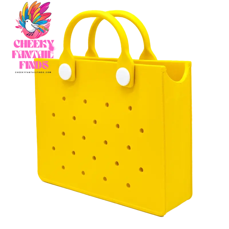 EVA Leather Solid Color Tote Bag Travel Work Waterproof Beach Bag Women Fashion Shoulder Bag Punched Outdoor Handbag Fit Charms - Cheeky Fantail Finds