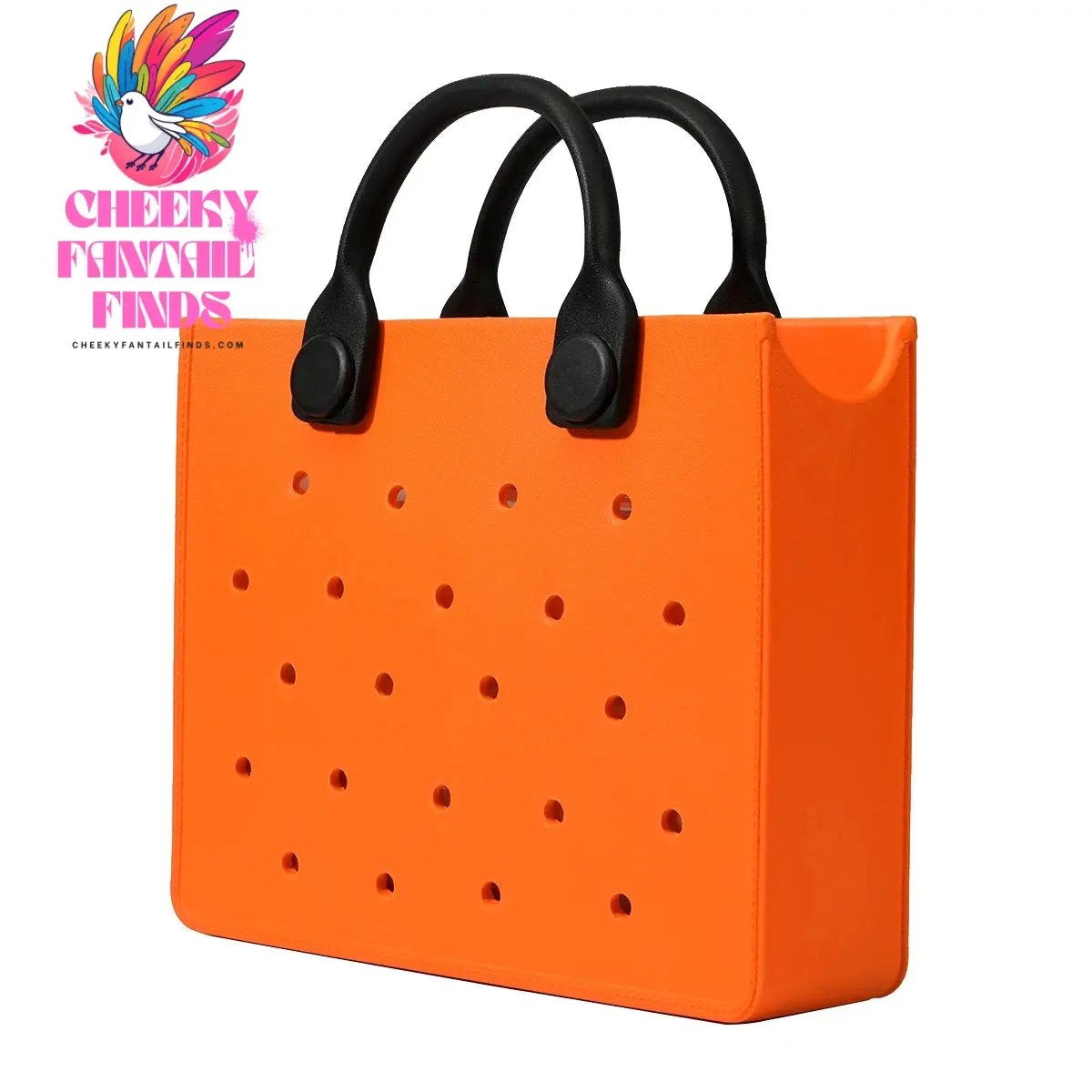 EVA Leather Solid Color Tote Bag Travel Work Waterproof Beach Bag Women Fashion Shoulder Bag Punched Outdoor Handbag Fit Charms - Cheeky Fantail Finds