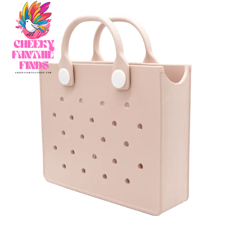 EVA Leather Solid Color Tote Bag Travel Work Waterproof Beach Bag Women Fashion Shoulder Bag Punched Outdoor Handbag Fit Charms - Cheeky Fantail Finds