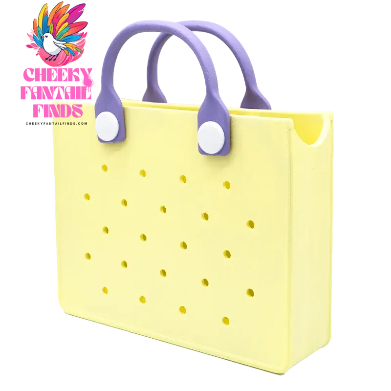 EVA Leather Solid Color Tote Bag Travel Work Waterproof Beach Bag Women Fashion Shoulder Bag Punched Outdoor Handbag Fit Charms - Cheeky Fantail Finds