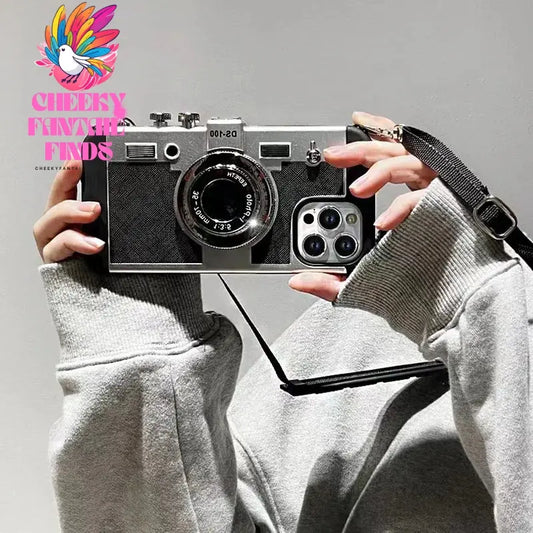 Emily In Paris 3D Retro Camera Leather Case for IPhone 11 13 14 15 Pro Max 12 Mini XS XR X 7 8 Plus SE 2022 IPones Accessories Cheeky Fantail Finds