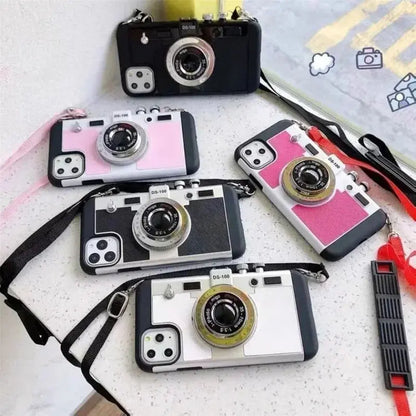 Emily In Paris 3D Retro Camera Leather Case for IPhone XS XR X 7 8 Plus SE 11 13 14 15 16 Pro Max 12 Mini funda Cover sling case Cheeky Fantail Finds