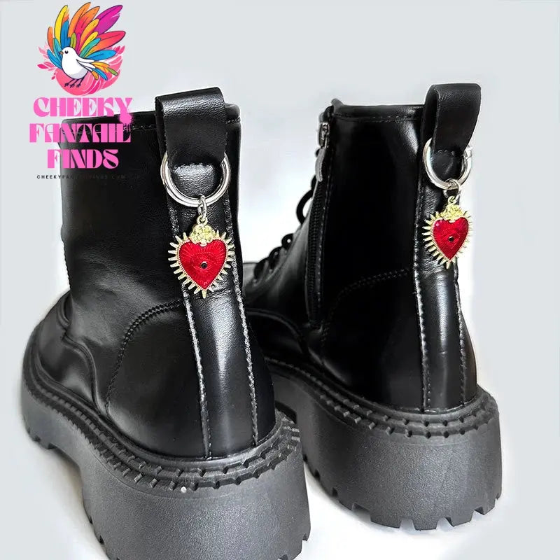 Enamel Rose Flowers Hearts Martin Boots Shoes Buckles Decoration Gothic Turkish Style Shoes Accessories Lucky Jewelry Cheeky Fantail Finds