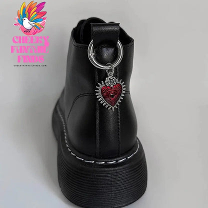 Enamel Rose Flowers Hearts Martin Boots Shoes Buckles Decoration Gothic Turkish Style Shoes Accessories Lucky Jewelry Cheeky Fantail Finds