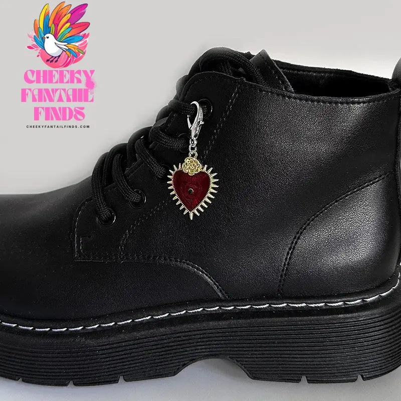 Enamel Rose Flowers Hearts Martin Boots Shoes Buckles Decoration Gothic Turkish Style Shoes Accessories Lucky Jewelry Cheeky Fantail Finds