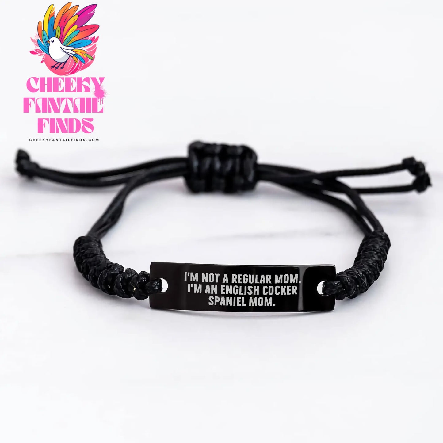 English Cocker Spaniel Dog Mom Funny Quote Rope Bracelte, Gifts from Mom for English Cocker Spaniel Dog, Adjustable Rope Jewelry for Women, Unique Mother's Day Unique Gifts - Image 3
