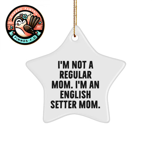 English Setter Dog Mom Funny Gifts from Friends for Christmas Unique Star Ornament - Image 1