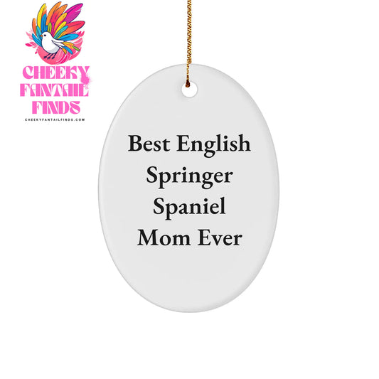 English Springer Spaniel Dog Mom Best Gifts from Family for Christmas Oval Ornament - Image 1