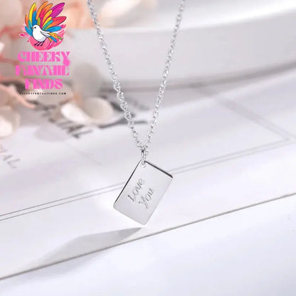 Envelope Locket Necklace with Gold Rose Gold Silver Color Love you Secret Hidden Message Pendant Necklace Gift Jewelry Cheeky Fantail Finds