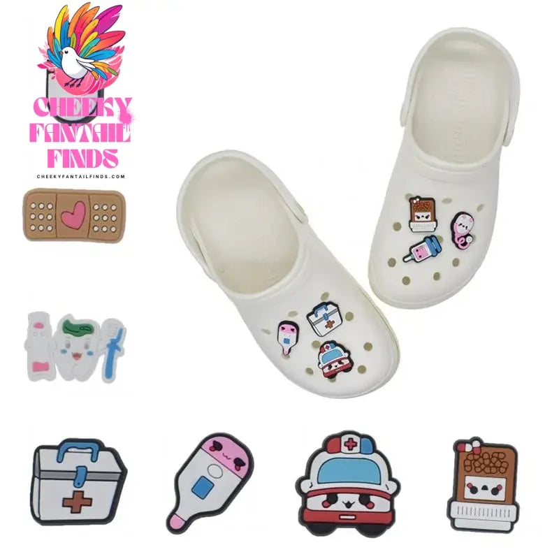 FASHION shoe Charms Accessories PVC Decoration nurse medical care series For sandals clog accessories Kids Party X-mas Gifts - Cheeky Fantail Finds