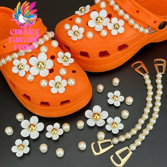 Fashion Elegant Hole Shoe Charms for Flower Pearl Clogs Jeans Cartoon Cute  Charms Designer Vintage Luxury Shoe Decorations NEW Cheeky Fantail Finds