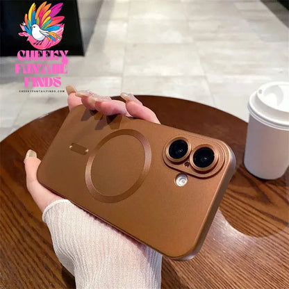 Fashion Luxury Matte Magnetic Case For iPhone 15 14 13 12 11 Pro Max Plus Phone Cases For Magsafe Shockproof Bumper Soft Cover Cheeky Fantail Finds