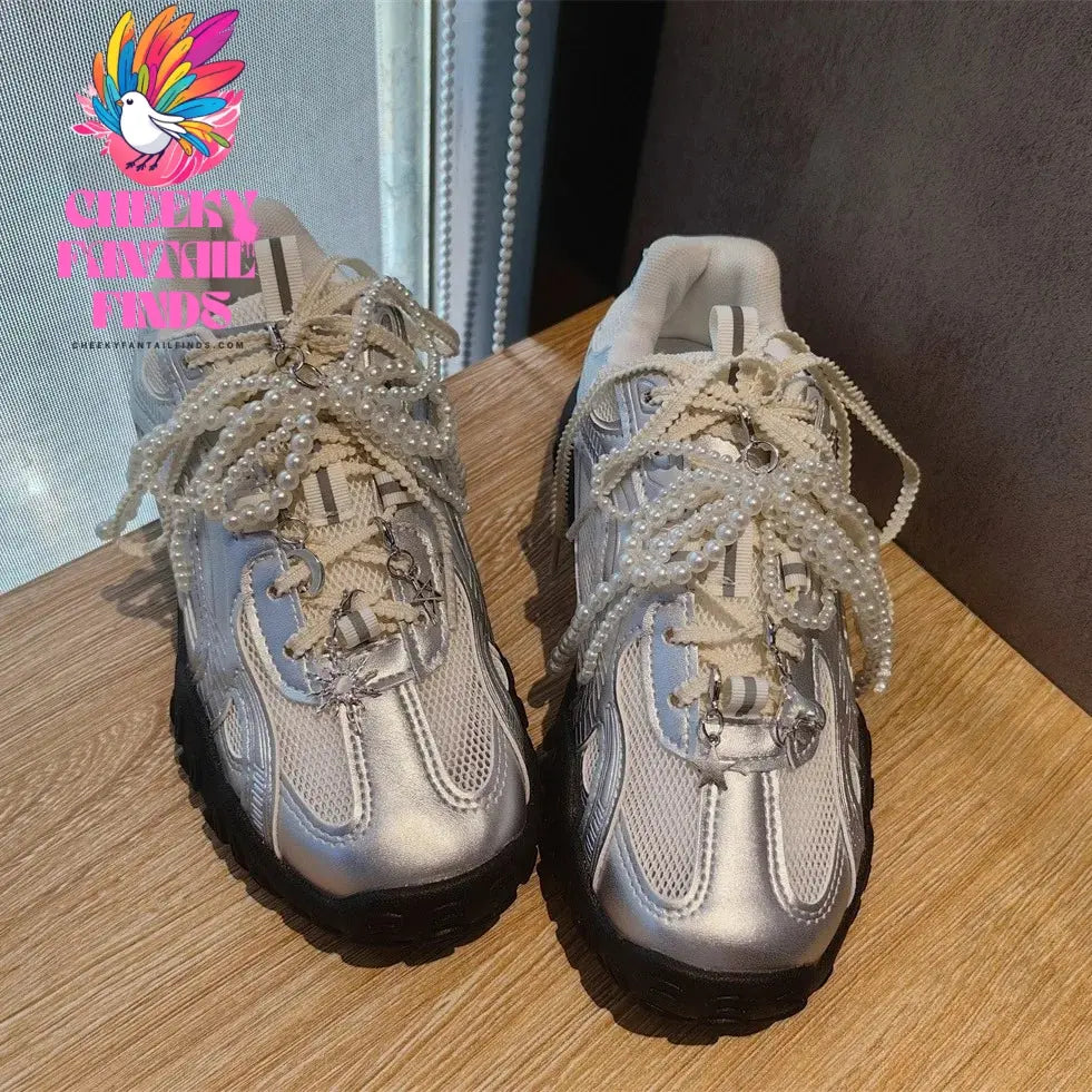 Fashion Shoelaces Clips Buckle Decorations Rhinestones Pearl Gem Casual Flower Shoes Accessories Shoe Charms for Sneakers 1PCS Cheeky Fantail Finds