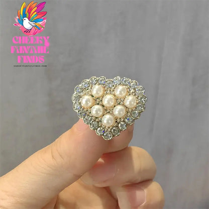 Fashion Shoelaces Clips Buckle Decorations Rhinestones Pearl Gem Casual Flower Shoes Accessories Shoe Charms for Sneakers 1PCS Cheeky Fantail Finds