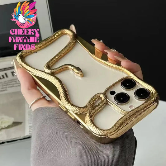 Fashion Snake Pattern Case For iPhone 16 Pro Max 15 14 Pro Luxry Plating Hollow Out Cover For iPhone 13 12 11 Transparent Cover Cheeky Fantail Finds