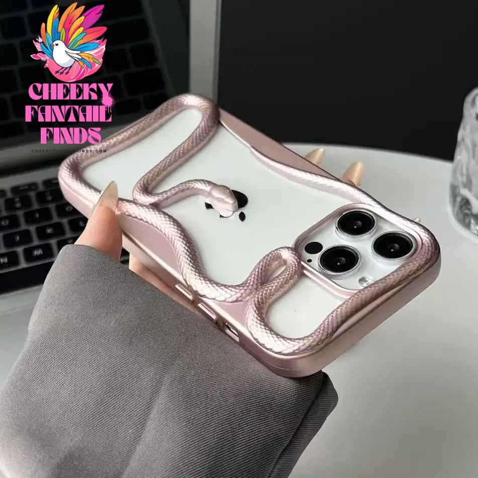 Fashion Snake Pattern Case For iPhone 16 Pro Max 15 14 Pro Luxry Plating Hollow Out Cover For iPhone 13 12 11 Transparent Cover Cheeky Fantail Finds