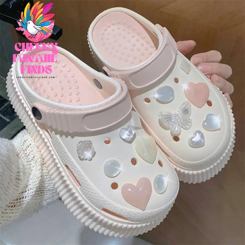 Fashion trends Hole Shoe Charms for DIY Water Diamond Love Shoe Buckle Decoration for Shoe Charm Accessories Kids Party Gift Cheeky Fantail Finds