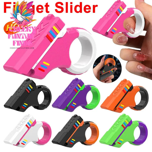 Fidget Slider 3d Printed Fidget Toy Gadget Mini Sliding Rotating Finger Toy Decompress The Magnetic Rotary Slide Small Pistol Cheeky Fantail Finds
