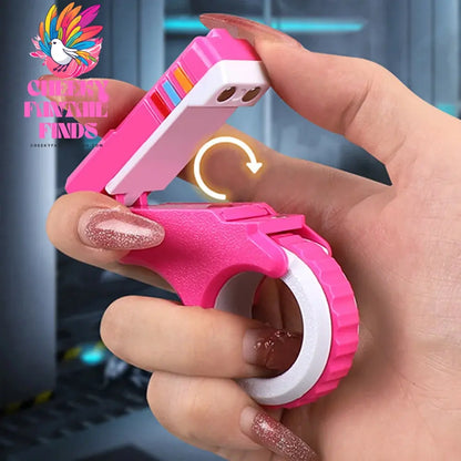 Fidget Slider 3d Printed Fidget Toy Gadget Mini Sliding Rotating Finger Toy Decompress The Magnetic Rotary Slide Small Pistol Cheeky Fantail Finds