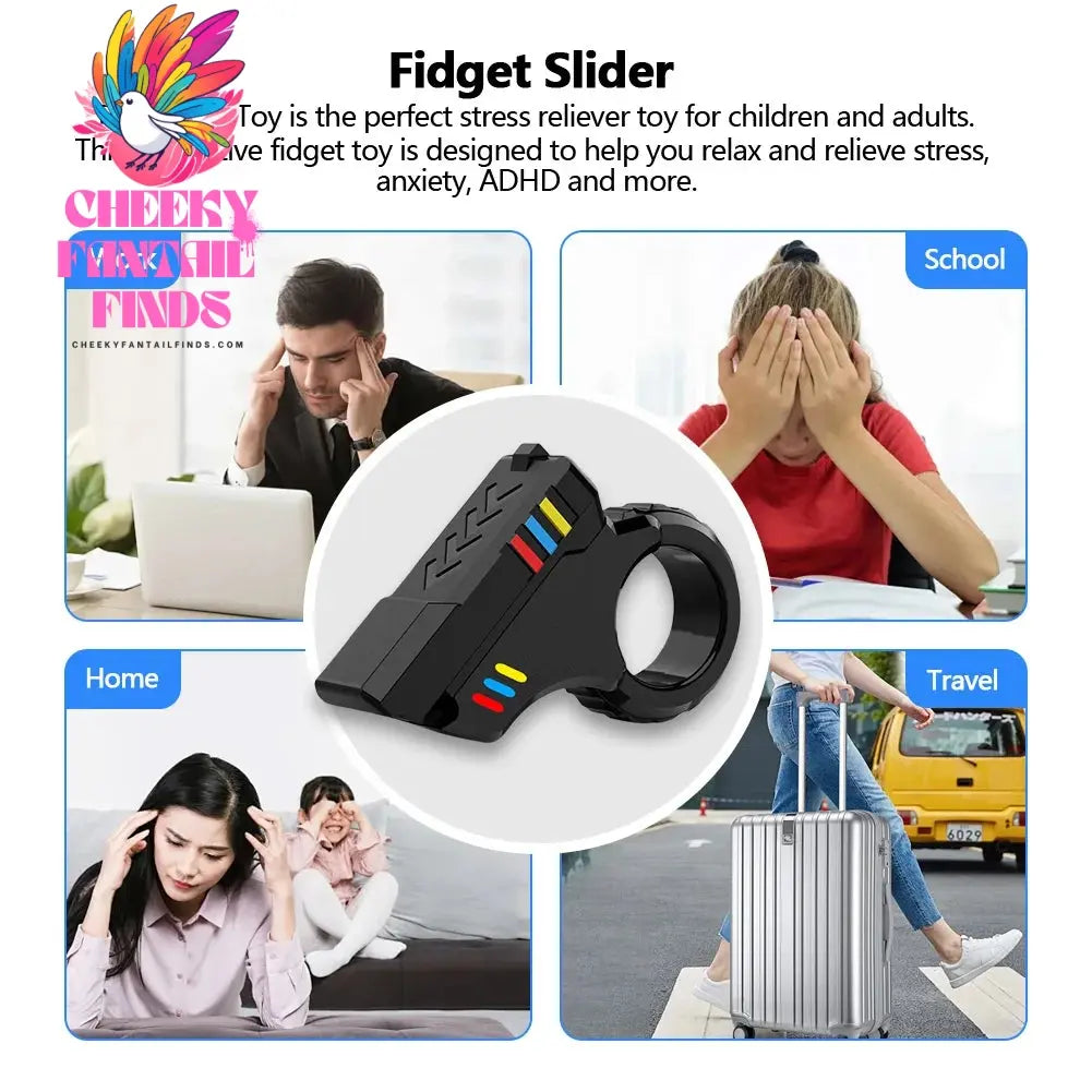 Fidget Slider 3d Printed Fidget Toy Gadget Mini Sliding Rotating Finger Toy Decompress The Magnetic Rotary Slide Small Pistol Cheeky Fantail Finds