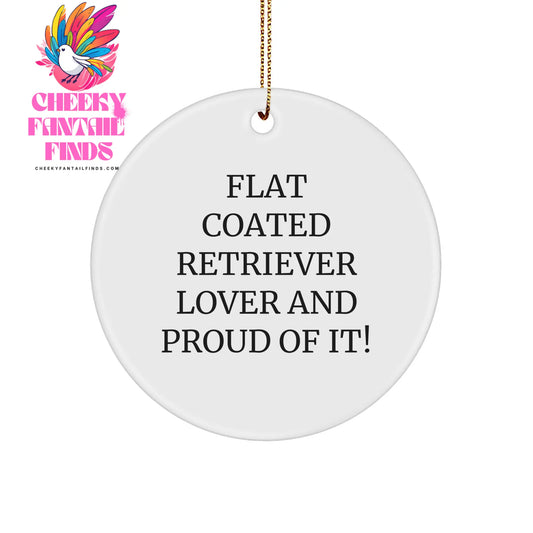 Flat Coated Retriever Dog Gifts from Proud Owners Circle Ornament for Christmas - Image 1