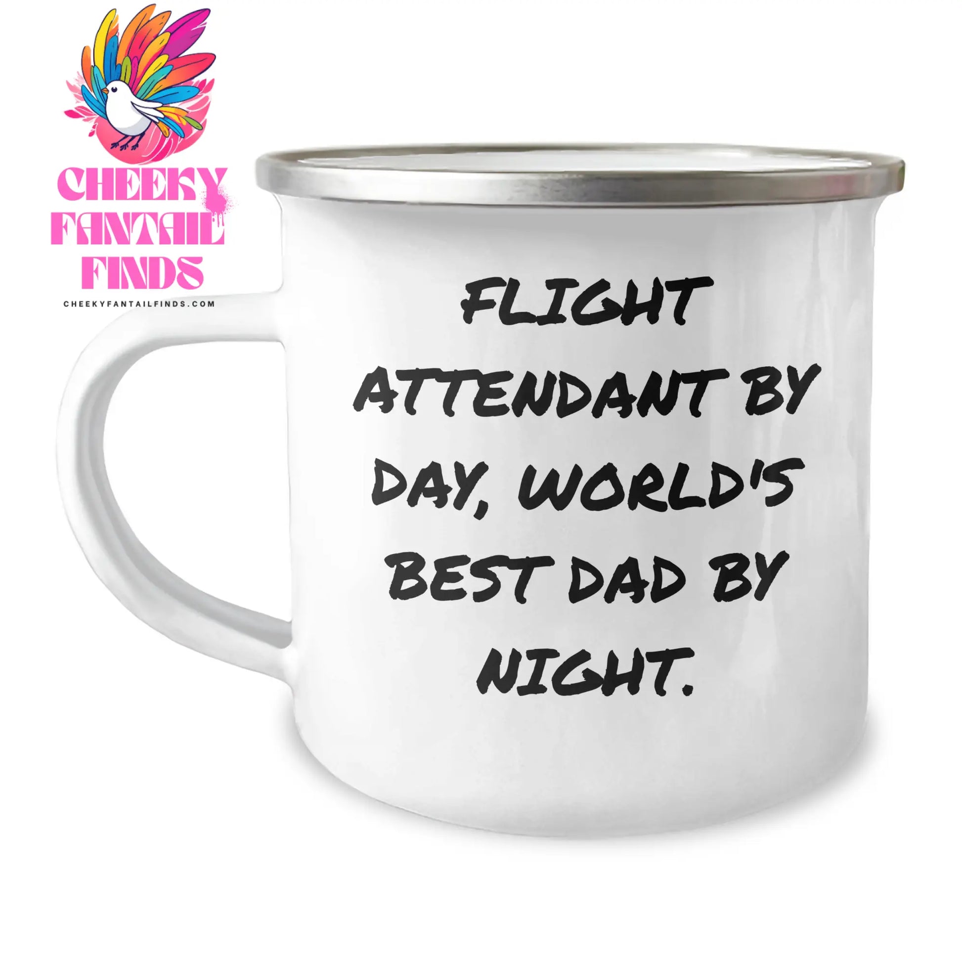 Flight Attendant Humor Gifts, Funny Camping Mug for Men, Flight Attendant By Day, World's Best Dad By Night, Unique Father's Day Unique Gifts from Men to Family - Image 1