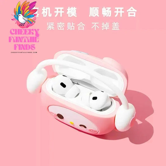 For Airpods 1 2 3 4 Pro Pro 2 Hello Kitty Kuromi Melody Listen To Music Silicone Earphone Case Accessories Cover Cheeky Fantail Finds