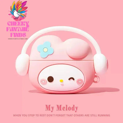 For Airpods 1 2 3 4 Pro Pro 2 Hello Kitty Kuromi Melody Listen To Music Silicone Earphone Case Accessories Cover Cheeky Fantail Finds