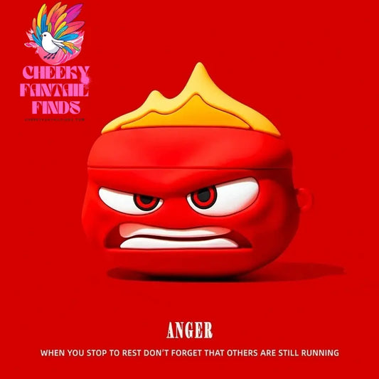 For Airpods 1 2 3 4 Pro Pro 2 Inside Out Anger Silicone Earphone Case Accessories Cover Cheeky Fantail Finds