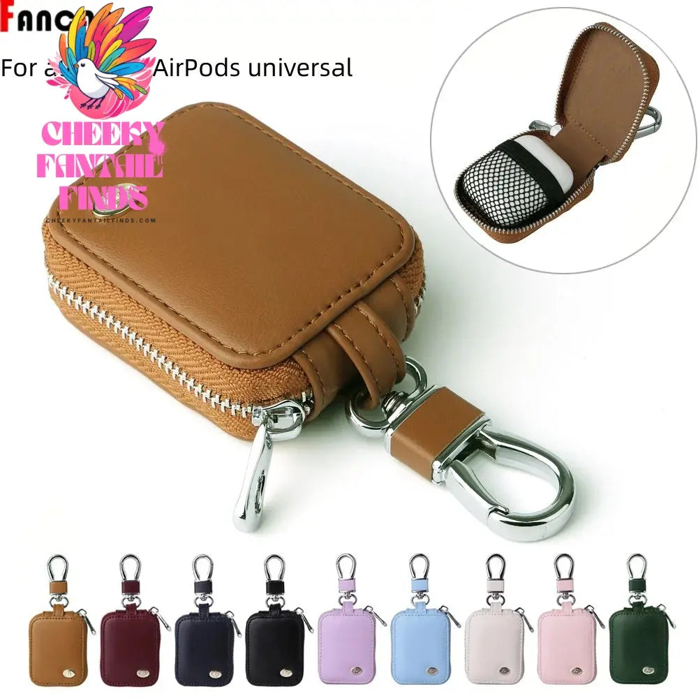 For Airpods 4 2024 Case Carrying Pouch PU Leather Bag Shockproof Earpods Cover Universal Bag Headphone Storage For AirPods Case Cheeky Fantail Finds