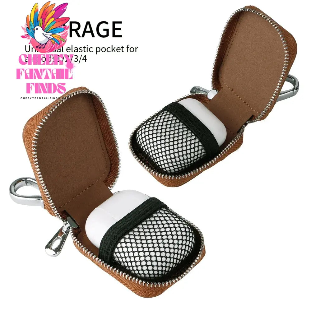 For Airpods 4 2024 Case Carrying Pouch PU Leather Bag Shockproof Earpods Cover Universal Bag Headphone Storage For AirPods Case Cheeky Fantail Finds