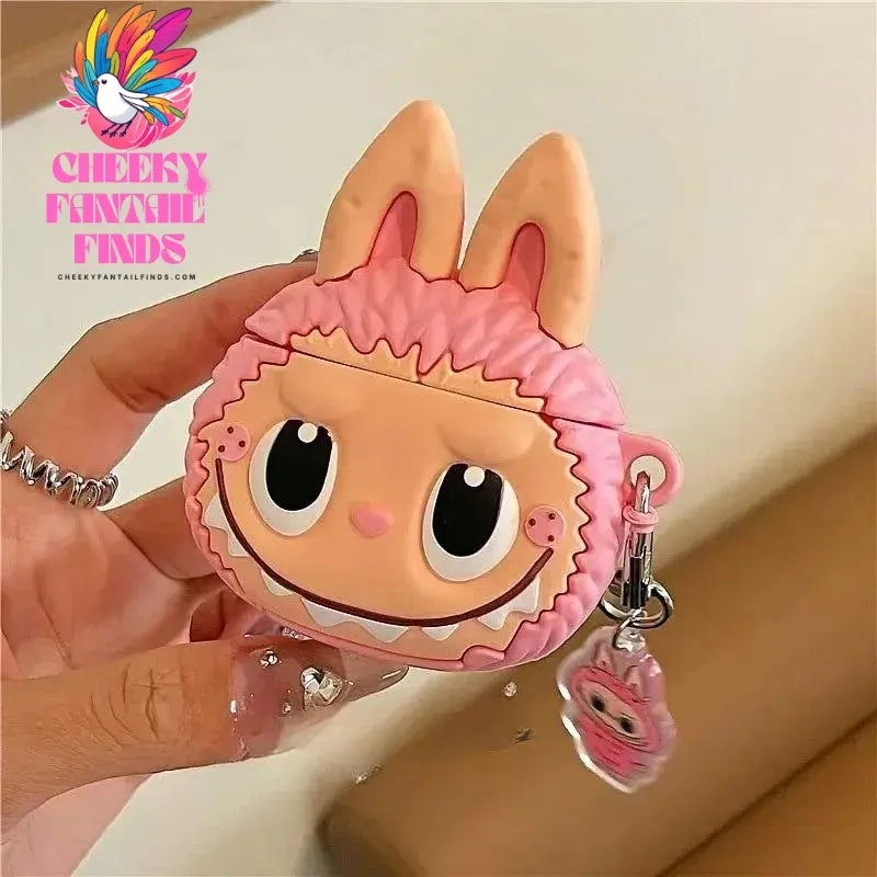 For Apple AirPods 1 2 3 4 Pro 2 Case 3D Labubu Cute Cartoon Silicone Earphone Protective Case Headphone Box With Pendant Cover Cheeky Fantail Finds