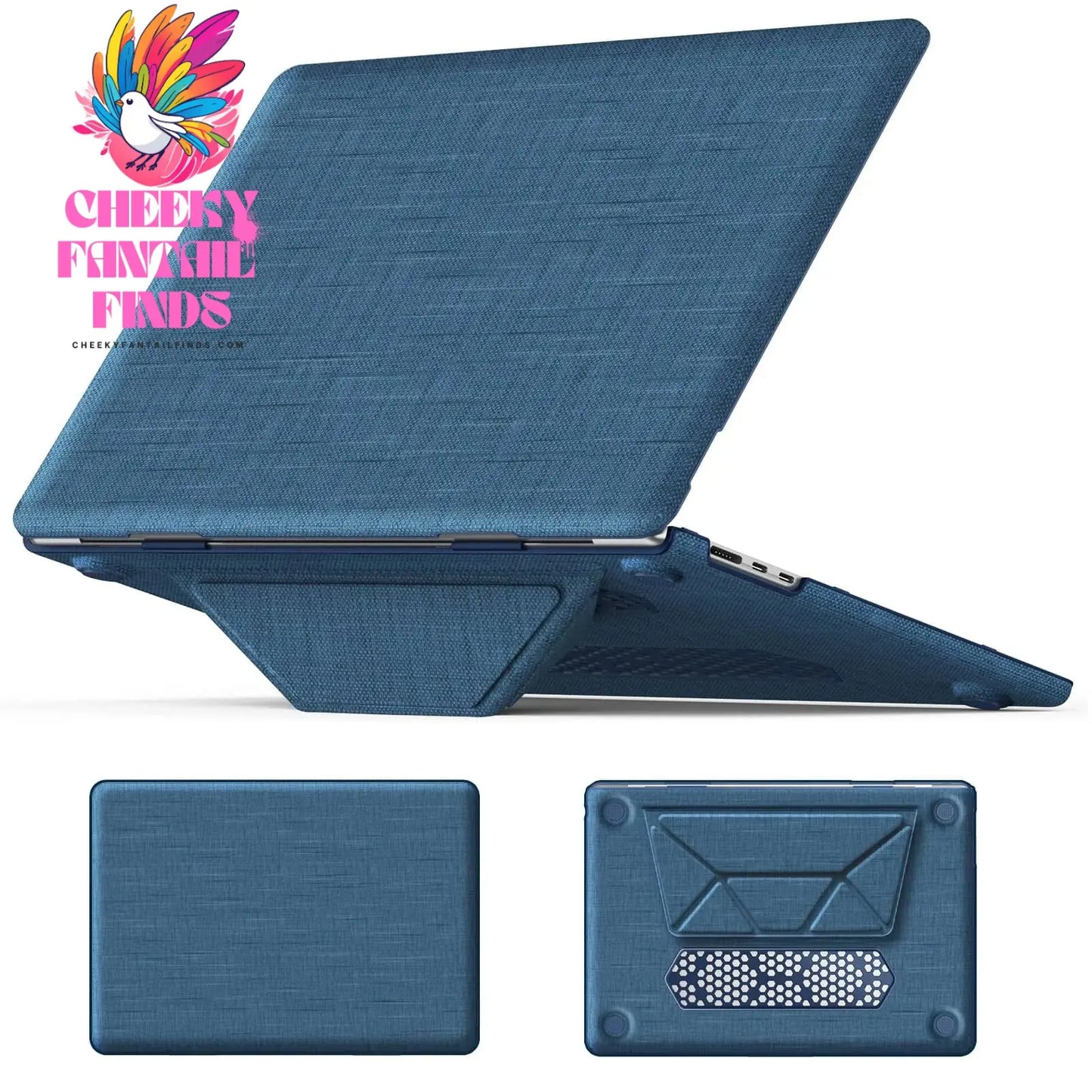 For MacBook Air 15 15.3inch M2 A2941 2023 2024 Air 13.6 Pro 16 14 13, Premium Fabric Case with Magnetic Stand Lightweight Shell Cheeky Fantail Finds