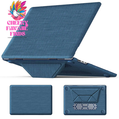 For MacBook Air 15 15.3inch M2 A2941 2023 2024 Air 13.6 Pro 16 14 13, Premium Fabric Case with Magnetic Stand Lightweight Shell Cheeky Fantail Finds